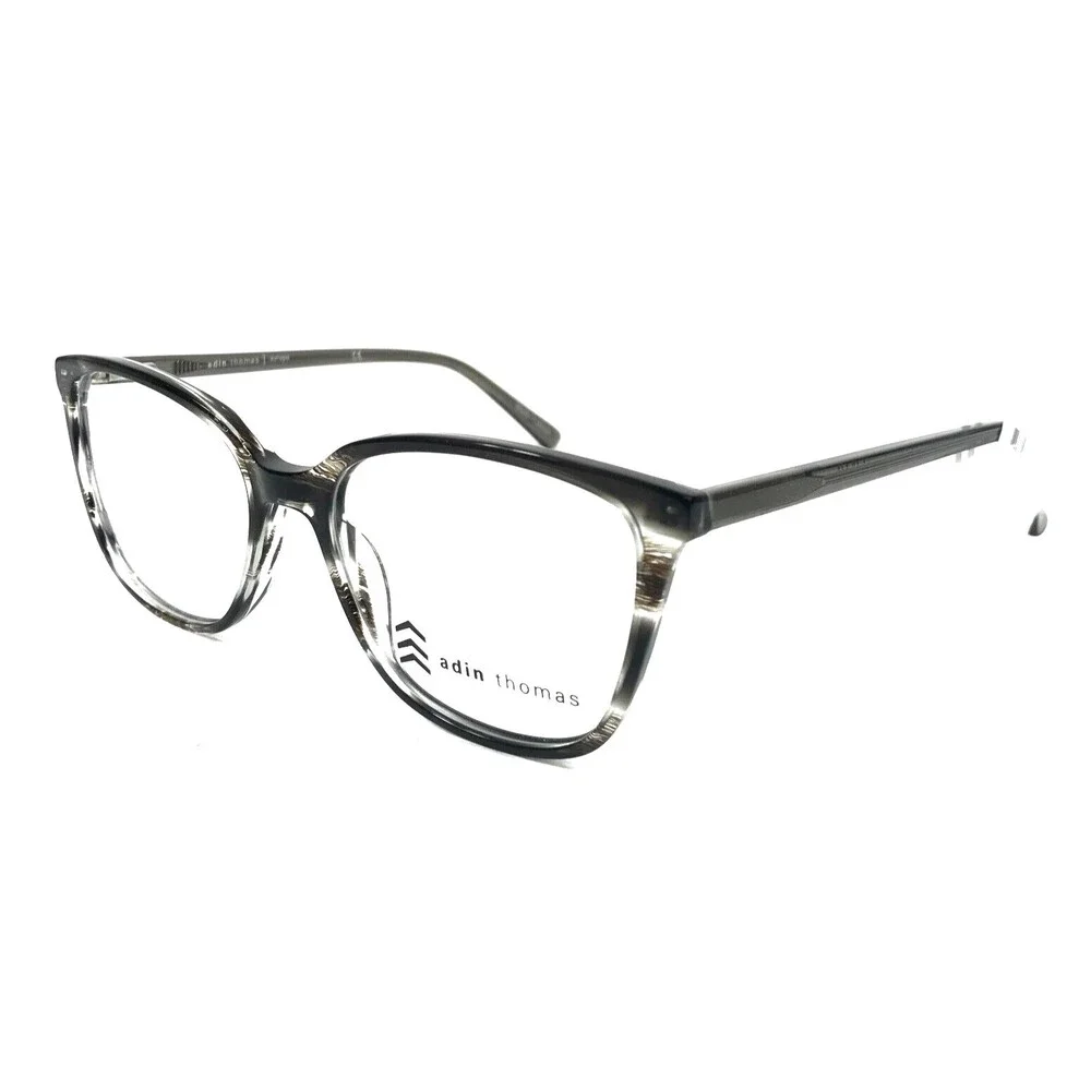 Adin Thomas Eyeglasses Frames AT-540 C3 Charcoal Gray Brown Horn 51-16-140